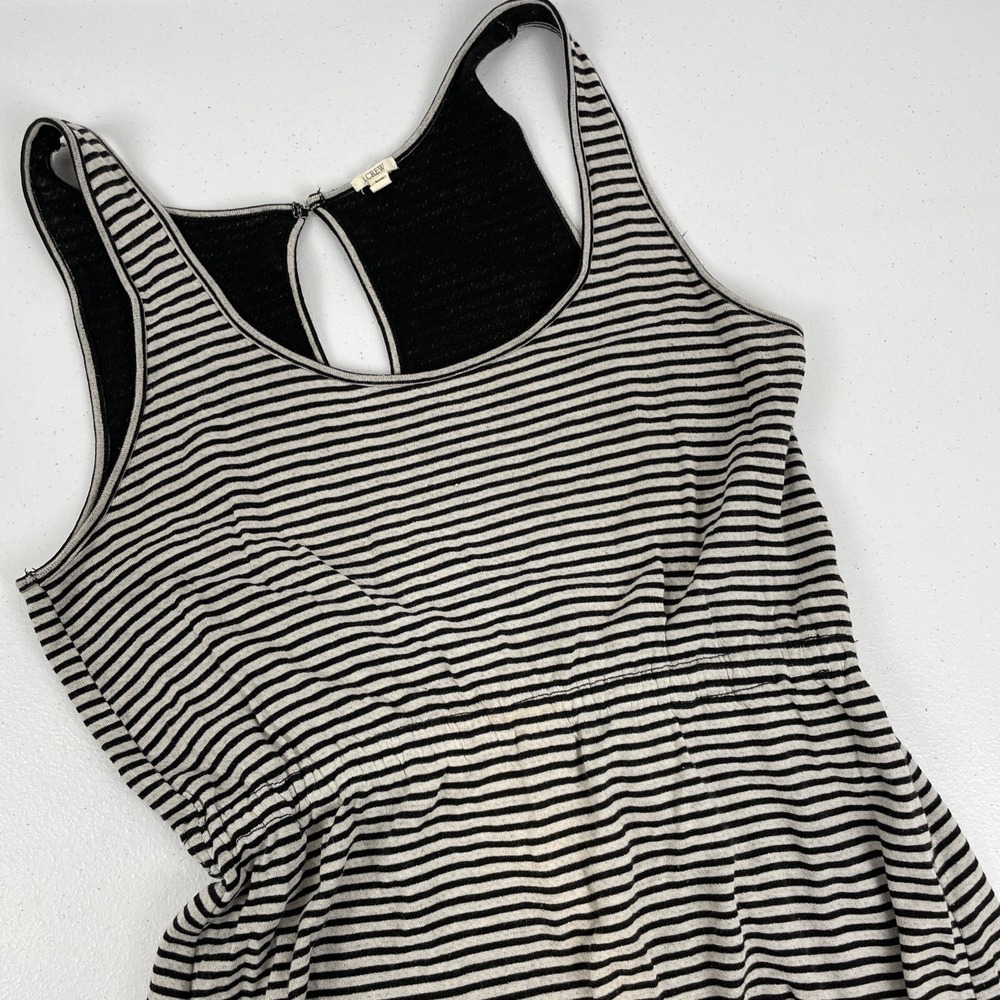 J Crew Dress Women's‎ Size Extra Small Black Gray Striped Maxi Tank Dress Hippie